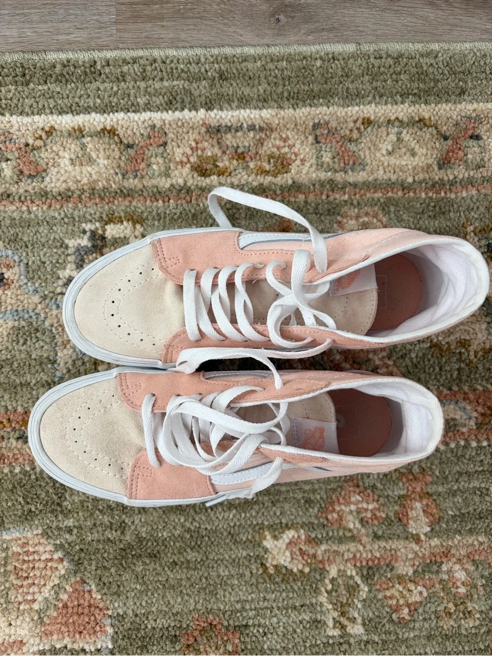 Vans Women's Platform Lace-Up Sneakers in Blush and Cream